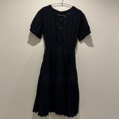 【美品】earth music & ecology 半袖　ネイビーワンピース