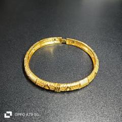 中東ドバイ24金gpゴールド　バングル　アレルギー反応なし