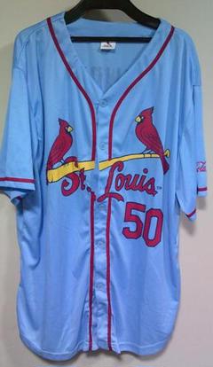 セントルイスカージナルス MLB ベースボールシャツ XL 海外古着 1点物◇MLBセントルイスカージナルス赤ベースボールシャツ古着