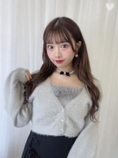 evelyn ファーラメキャミカーデ アイスブルー evelyn ファーラメキャミカーデ アイスブルー - メルカリ