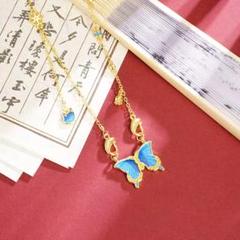 24K 24 愛心 蝶　女性 ネックレス 足金999刻印入り h 24K 24 愛心 蝶 女性 ネックレス 足金999刻印入り h