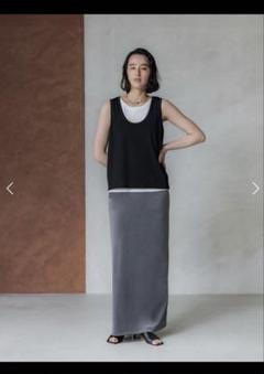 crewre クルーレ　ストレッチベロアストレートスカート　ブラック　サイズ3 crewre online shop / ストレッチベロアストレートスカート