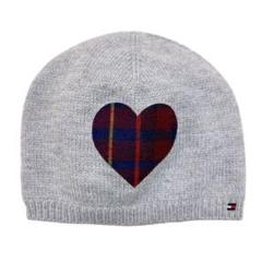 "美品　トミーヒルフィガー　ニット帽　ビーニー　ハート　グレー　ロゴ　tommy