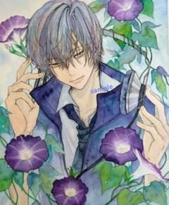 手描きイラスト✢創作水彩原画『夏の青』 手描きイラスト✢創作水彩原画『夏の青』 - メルカリ