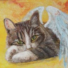 絵画。原画☆キャンバスF10【すべてのかわいい猫は世界で完璧な贈り物～】 天使のように可愛い猫 原画 キャンバス - メルカリ