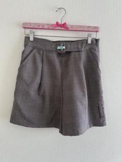 メゾピアノジュニア　グレー系チェック ハーフパンツ　Lサイズ160
