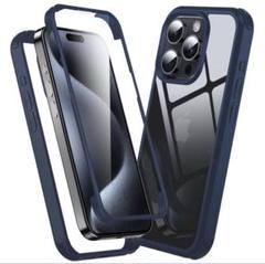 DASFOND iPhone 14 / 13 一体型 両面プロテクター ブルー