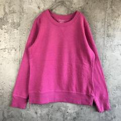 Y3316古着　トレーナー　スウェット　ピンク　無地　90s Y2K