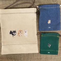 【柴犬】オリジナルイラスト　巾着　サコッシュ　セット　バラ売りできますのサムネイル