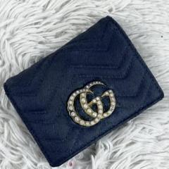 大人気 GUCCI デニム キャンバス 2つ折り 財布 マーモント ステッチ 大人気 GUCCI デニム キャンバス 2つ折り 財布 マーモント