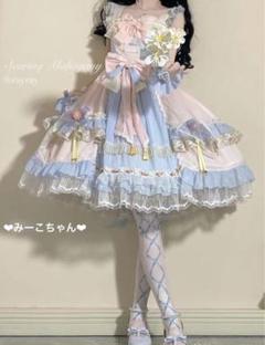 花瑶　フルセット　チャイナ　華ロリ　しゅくれどーる　ロリィタ　ロリータ　甘ロリ 桃炙月白 フルセット 甘ロリ 華ロリ しゅくれどーる ロリィタ