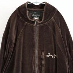 Sean Johnショーンジョン　ジャージ　ベロア　ブラウン モノグラム　3XL Sean John ショーンジョン ベロア ジャージセットアップXL