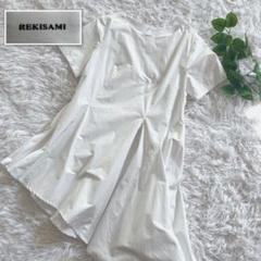 REKISAMI【1】 異素材アシンメトリーシャツ Tシャツ チュニック