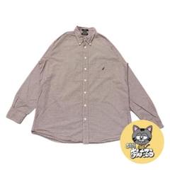 ノーティカ 古着 長袖シャツ チェック 刺繍ロゴ XL