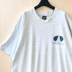 90s USA製古着 ヴィンテージ ロゴTシャツ ランサローテ島 霜降り