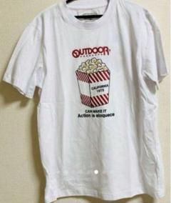アウトドアポップコーンTシャツトップス半袖白オシャレしろカジュアルキャンプ