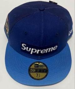 ニューエラ　Supreme 59FIFTY キャップ 青 7 5/8 未使用】Supreme キャップ 7 5/8 青 NEW Era 帽子