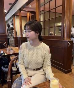 DHOLIC shility ショルダーカットシアーニット　イエロー　春服　秋服