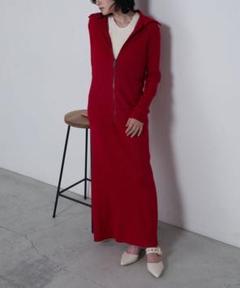 定価7700円　新品タグ　le ELMi ロングハーフジップポロニットワンピース