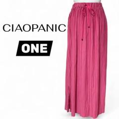 美品 CIAOPANIC プリーツスカート ピンク ONE フリー ロング