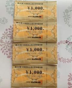 株主優待 お買い物優待券 ビックカメラ 4000円分