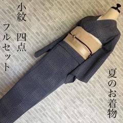 単衣 絽 紗 小紋 フルセット なみなみ バチ衿 着物 P1 - メルカリ