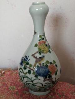 中国　光緒年製銘　粉彩花鳥筆筒　木箱入　工芸品 新品 正規品!! 中国光緒年製銘粉彩花鳥筆筒木箱入工芸品 工芸品