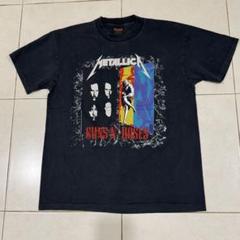 限定セールＬ★USA製BROCKUM★メタリカ×ガンズアンドローゼズ★Tシャツ黒のサムネイル