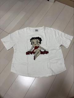 Betty- Boop ベティブープ Tシャツ タオル地ロゴ 立体 もこもこ