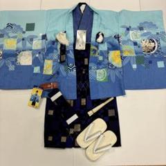 七五三　RYOKO KIKUCHI 5歳男児着物　爽やか　水色　紋柄　新品 七五三 RYOKO KIKUCHI 5歳男児着物 爽やか 水色 紋柄 新品