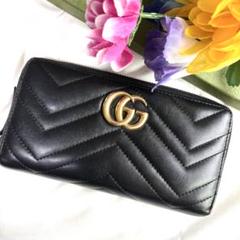 極美品✨グッチ 長財布 マーモント キルティング レザー ブラック