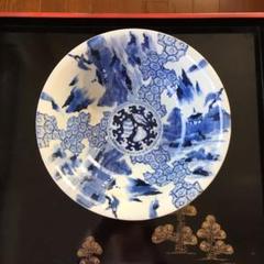 古伊万里　伊万里　染付　山水　江戸期　蔵出し　５客 Yahoo!オークション - 【五】古伊万里染付山水絵植木鉢 江戸後期