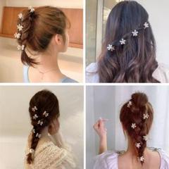 B-013 ヘアクリップ 10個セット パール フラワー ヘアアクセサリー