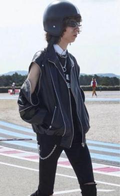 CELINE 21ss ジップデザインオーバーサイズレザージャケット
