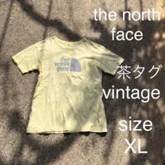 north face ノースフェイス 茶タグ ロゴ 古着 old 半袖Tシャツ