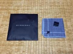 BURBERRY バーバリー ネイビー チェック ハンカチ 新品未使用 袋付