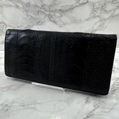 未使用　オーストレッグ 2つ折り財布　オーストリッチダチョウ □希少□オーストレッグ 二つ折り財布 ダチョウ革 レザー