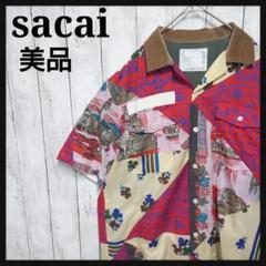 【美品】sacai サカイ 総柄 パッチワーク アロハシャツ オープンカラー