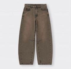 完売品　GU バレルレッグジーンズS 丈標準　ブラウン ZARA UNIQLO