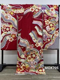 振袖 仮絵羽 舞台衣装 金駒 金彩 正絹 未仕立て品 八掛付き