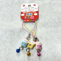 【新品未使用】風水ミニ猫　ミニチャームストラップ3個セット