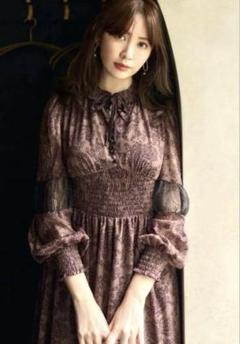 【Her lip to】winter floral ワンピース　美品⭐︎Sサイズ Her lip to】winter floral ワンピース 美品⭐︎Sサイズ Her lip