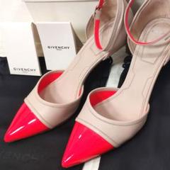 美品　GIVENCHY　ジバンシィ　レザーパンプス　アンクルストラップ　24cm