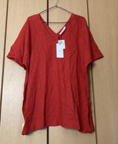 新品　MOUSSY マウジー赤 Vネック 半袖麻　レーヨン　シャツ チュニック