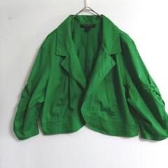 614　AshleyStewart　ボレロ　2XL　緑　US古着　レディス