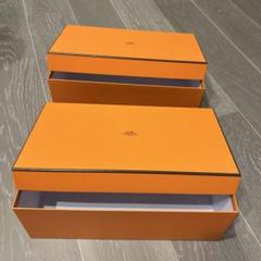 【HERMES】シューズ用空箱6個 & シューズ袋12枚 ⑦-25 HERMES 大量 空き箱 ボックス 空箱 ショッパー オレンジ