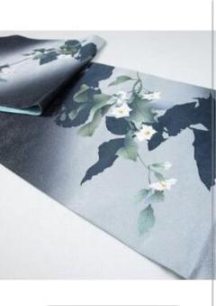 袋帯正絹　綺麗な茄子の花　作家物　　丹下雄介氏 袋帯正絹綺麗な茄子の花作家物丹下雄介氏