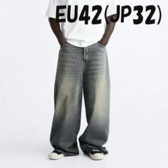 う*様 ZARA オーバーダイ バギーデニム パンツ ZARA オーバーダイ バギーデニムパンツ