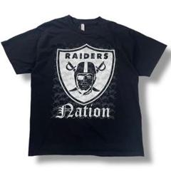 NFL RAIDERS レイダース 古着 Tシャツ ロゴ ブラック 半袖 XXL