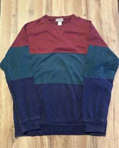 80s〜90sヴィンテージUSA製llbeanコットンボーダートップスモックL